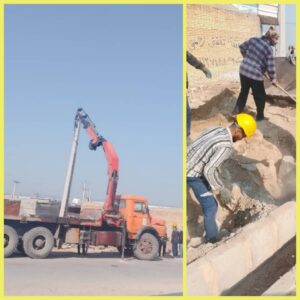 اصلاح پایه‌های برق و شبکه در راستای تعریض معابر شهر عرب‌حسن شهرستان شوشتر