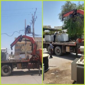 پنج دستگاه ترانسفورماتور دارای روغن‌ریزی در شوشتر تعویض شد